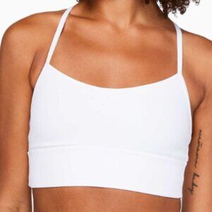 White Lulu Flow Y Longline Bra | NWOT